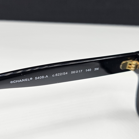 CHANEL BLACK SUNGLASSES CH5408A 622/S4 OVERSIZED GOLD LETTERS - Picture 6 of 16